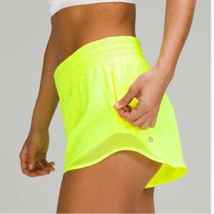 Lululemon hottie hot high rise short neon yellow size 2